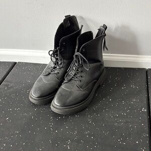 Black Leather Men's Boots